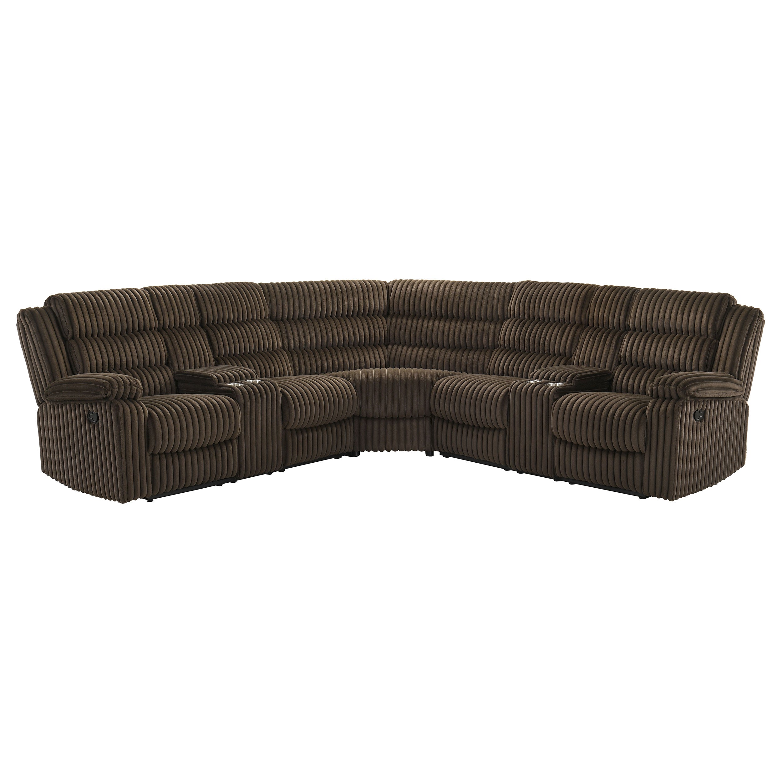 Atkinson Upholstered Reclining Sectional Sofa Chocolate-