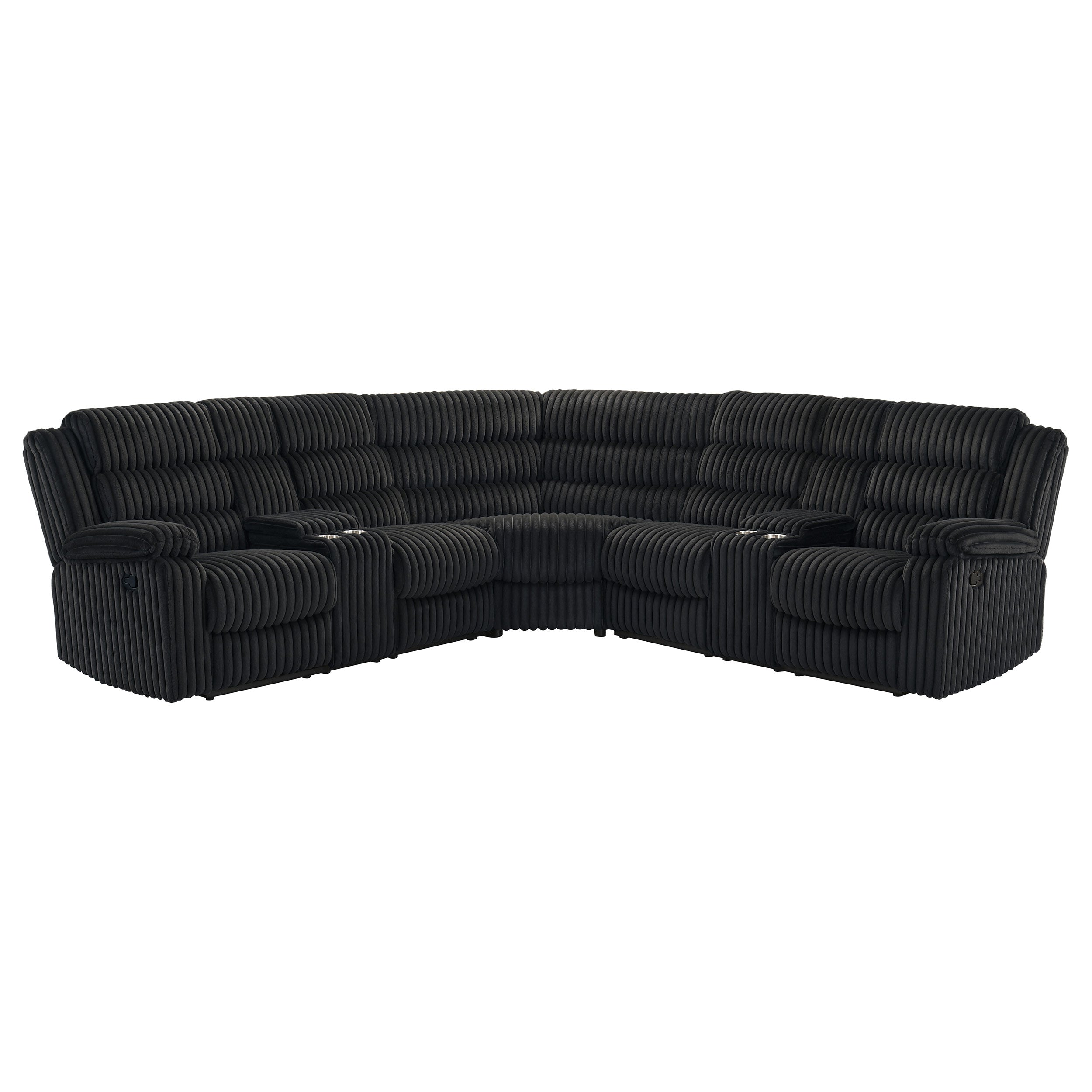 Atkinson Upholstered Reclining Sectional Sofa Black-