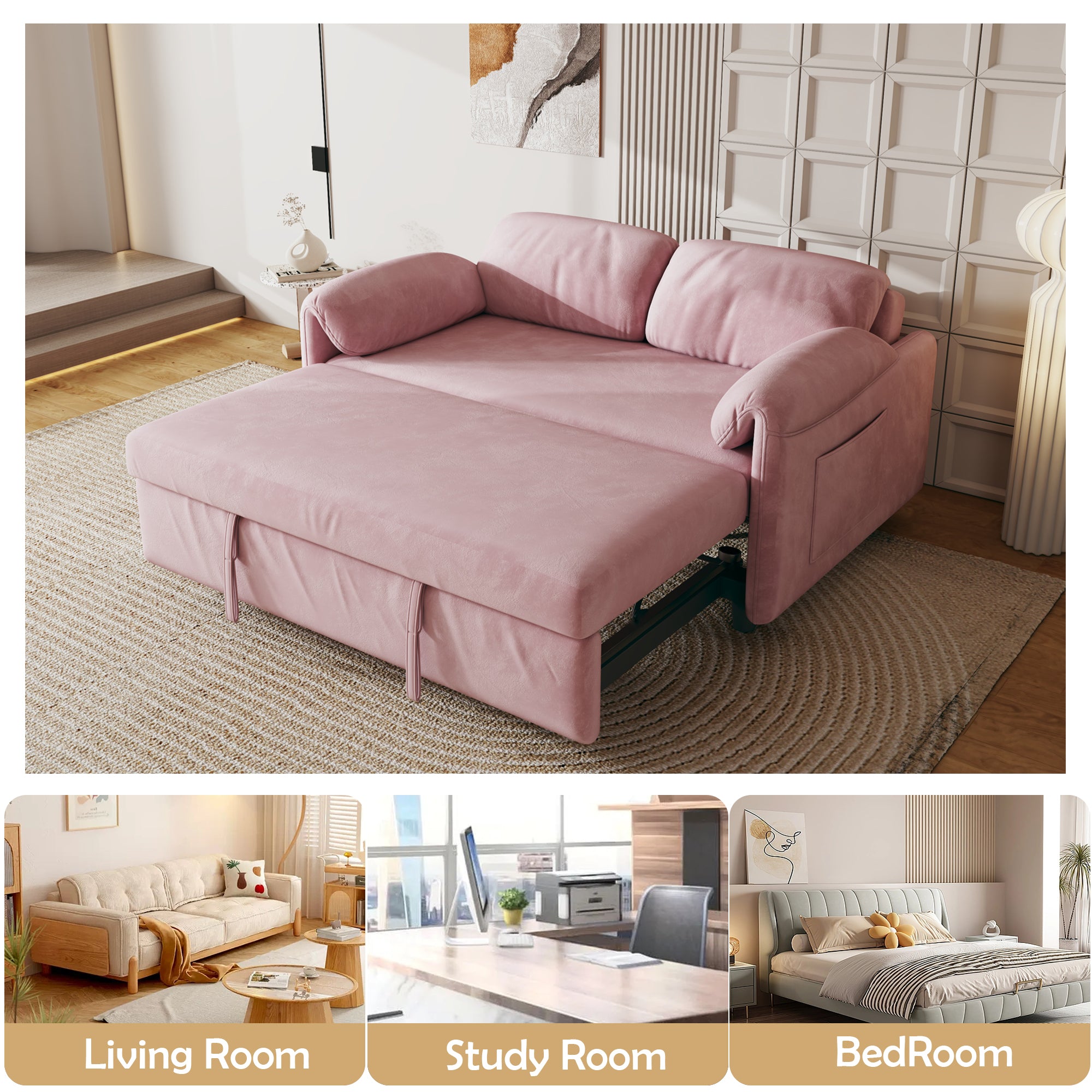 54-Inch Velvet Sofa