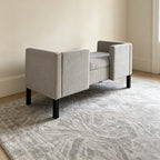 50" Ottoman with 2 Bolster Pillows & Wood Legs