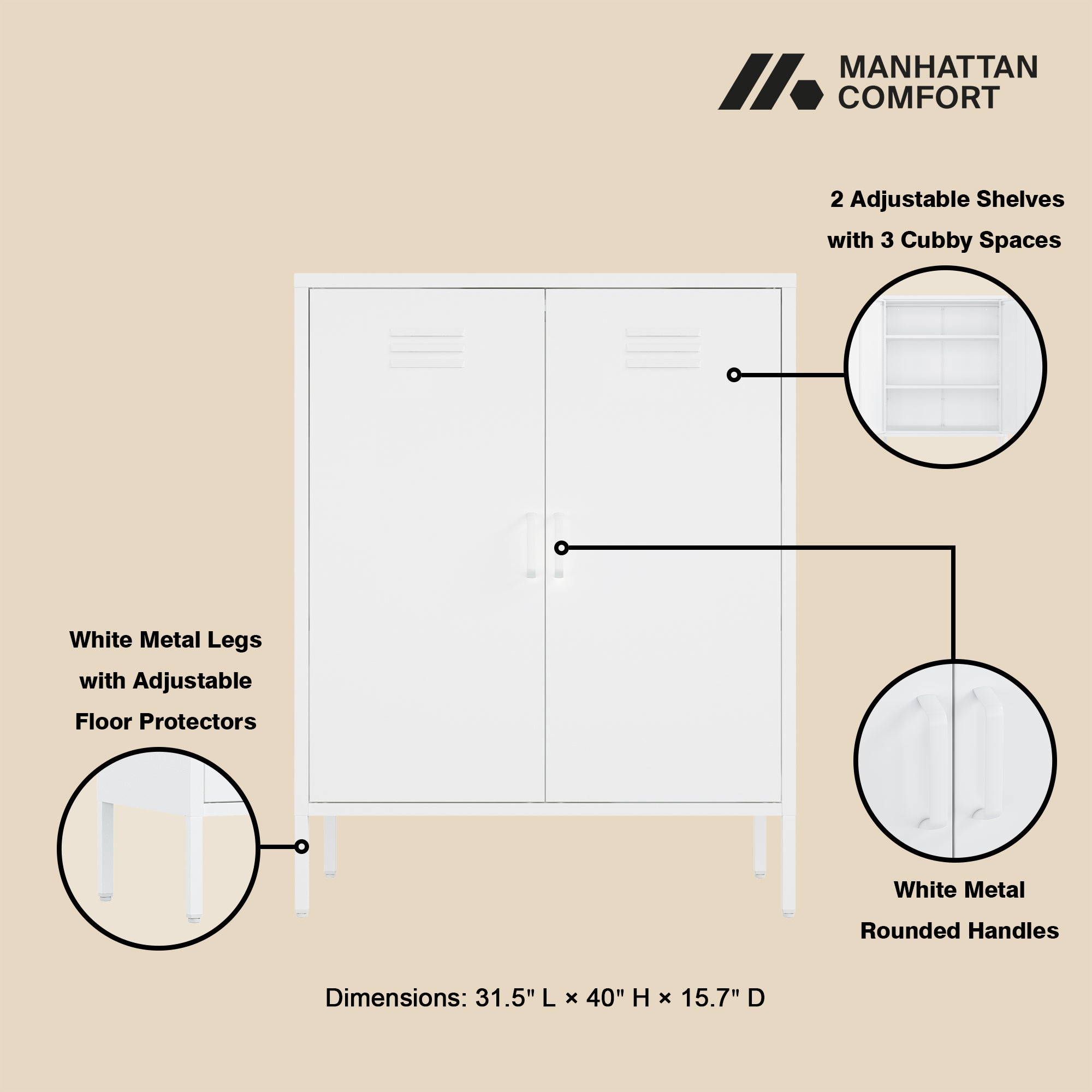 Naomi 32" Metal Accent Cabinet