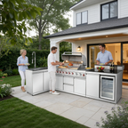 Outdoor Kitchen Island with 6+1 Burner Propane Gas BBQ Grill