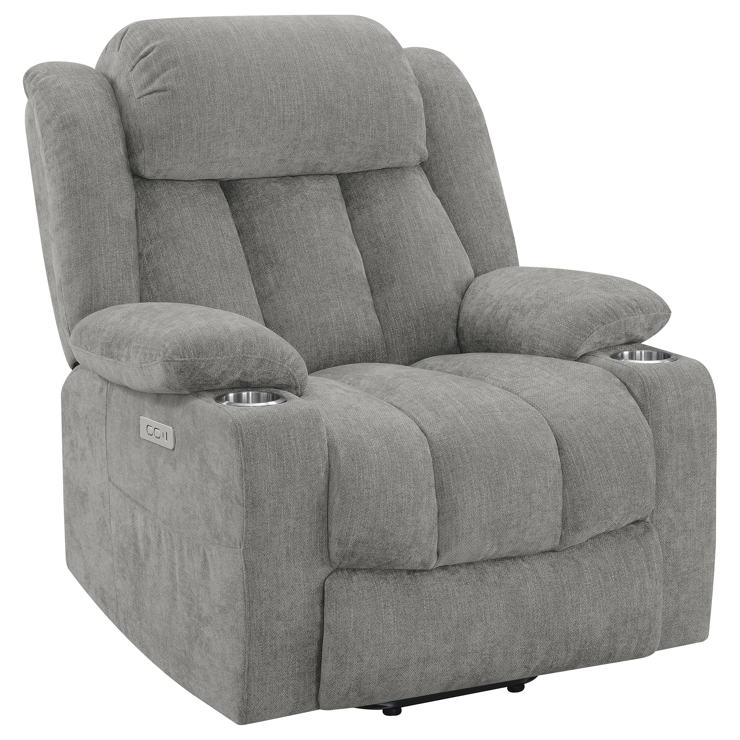 Houston Upholstered Power Lift Recliner Grey-