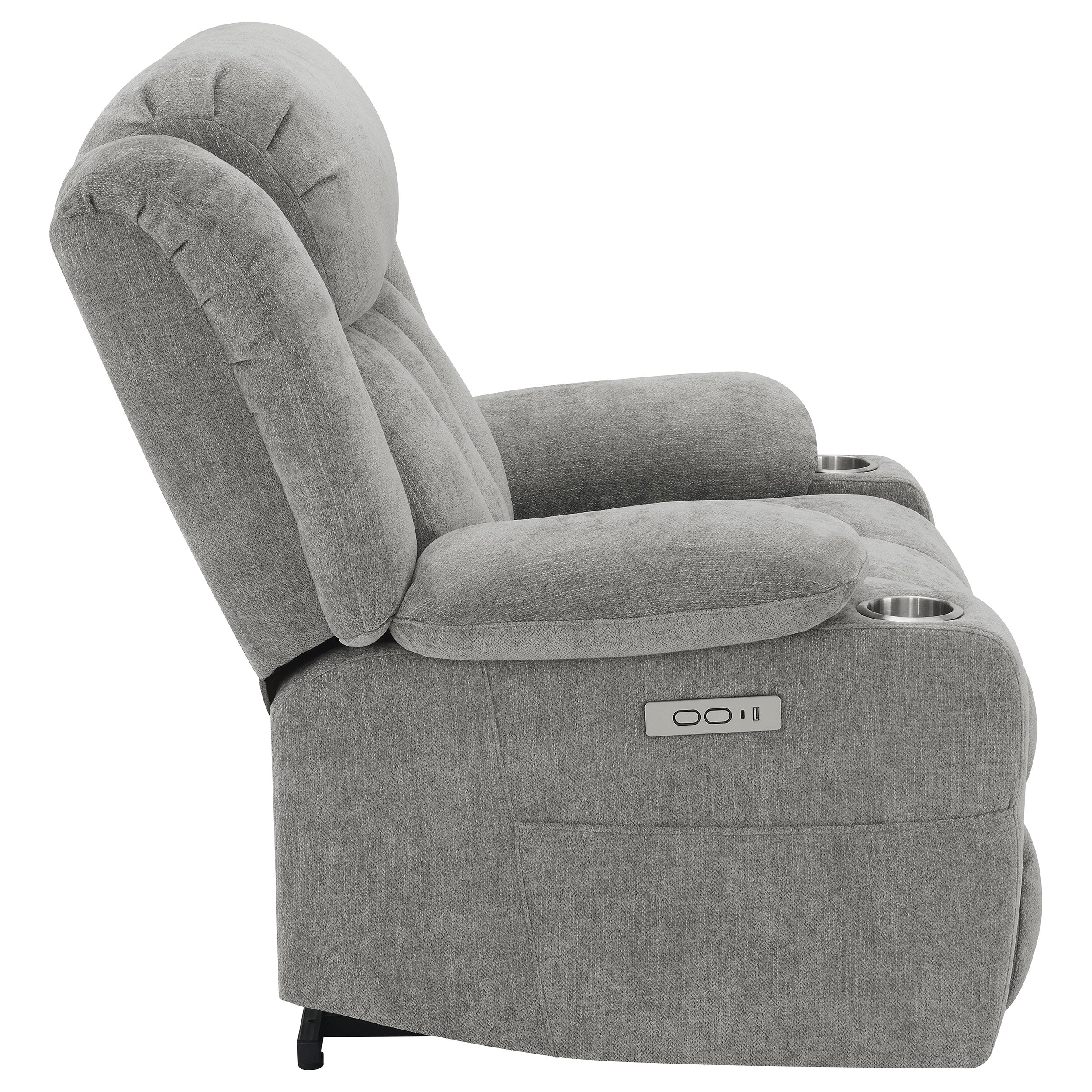 Houston Upholstered Power Lift Recliner Grey-