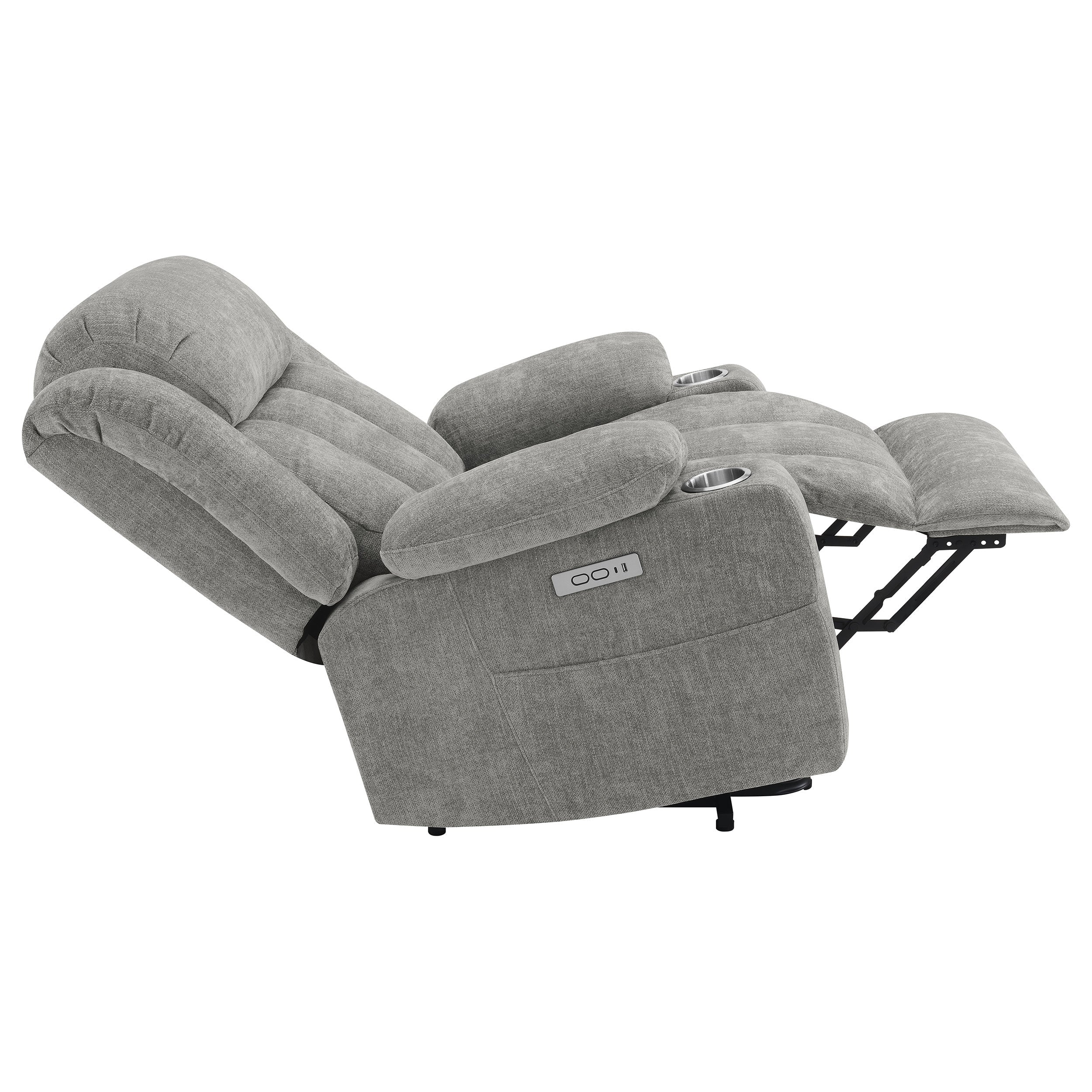 Houston Upholstered Power Lift Recliner Grey-
