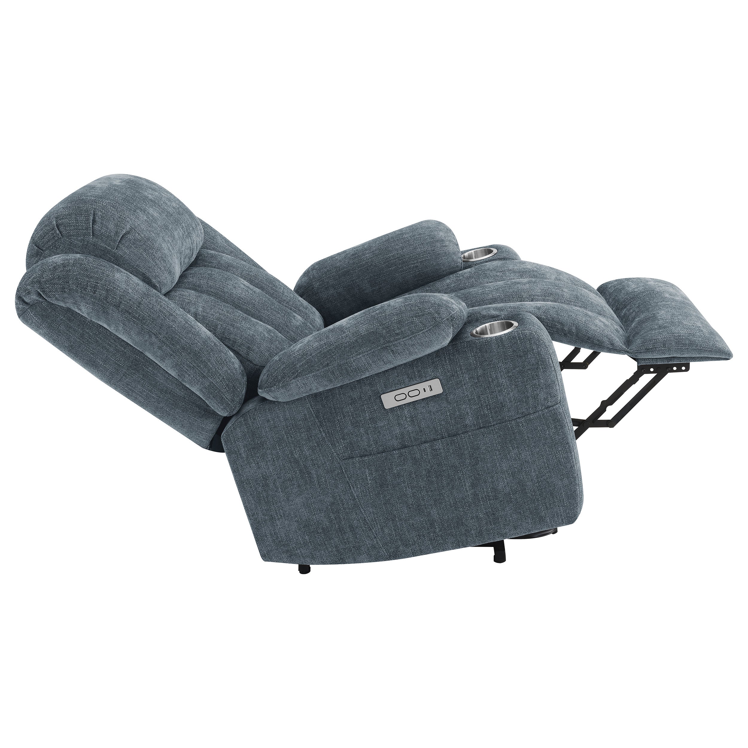 Houston Upholstered Power Lift Recliner Slate Blue-