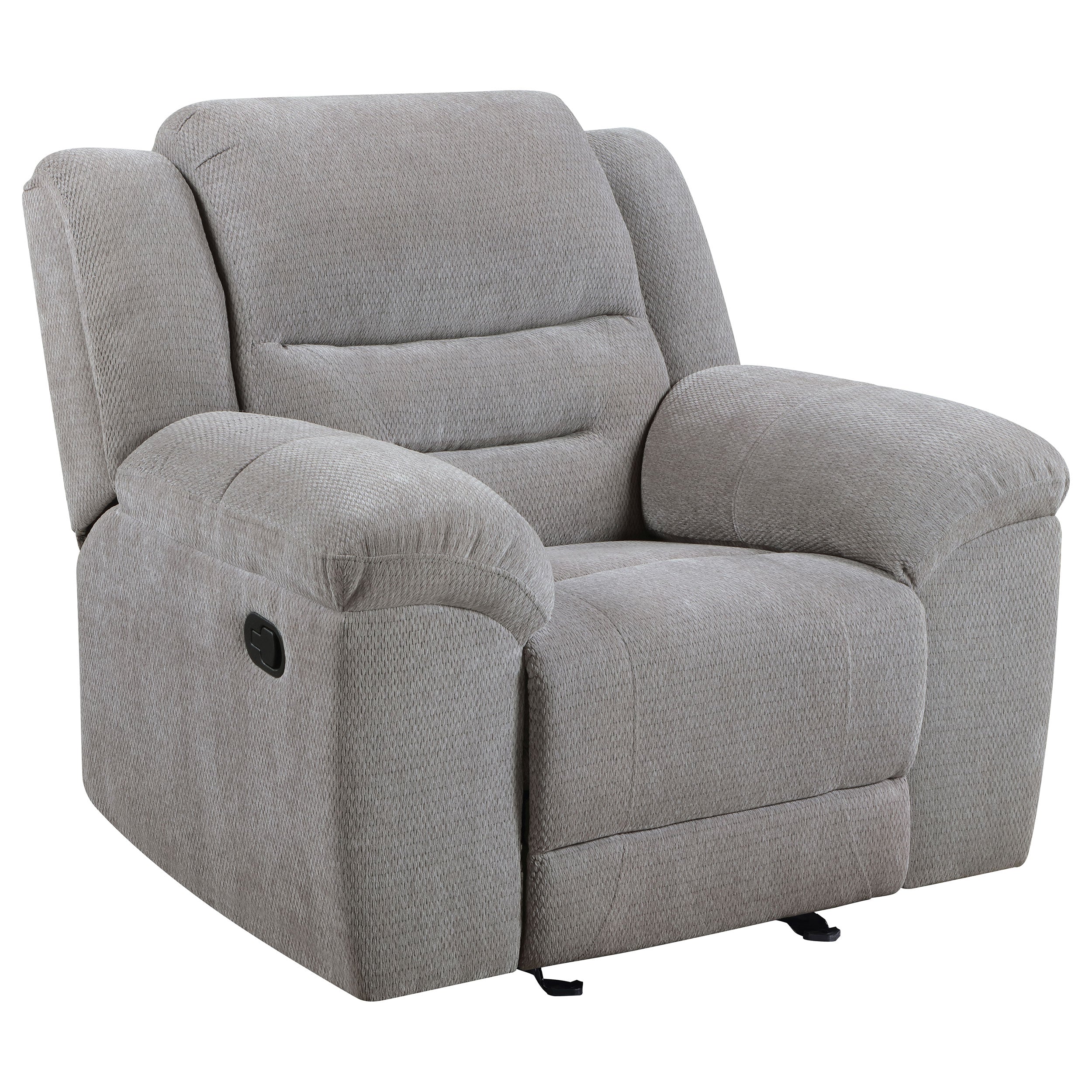 Gilson Chenille Upholstered Glider Recliner Chair Grey-