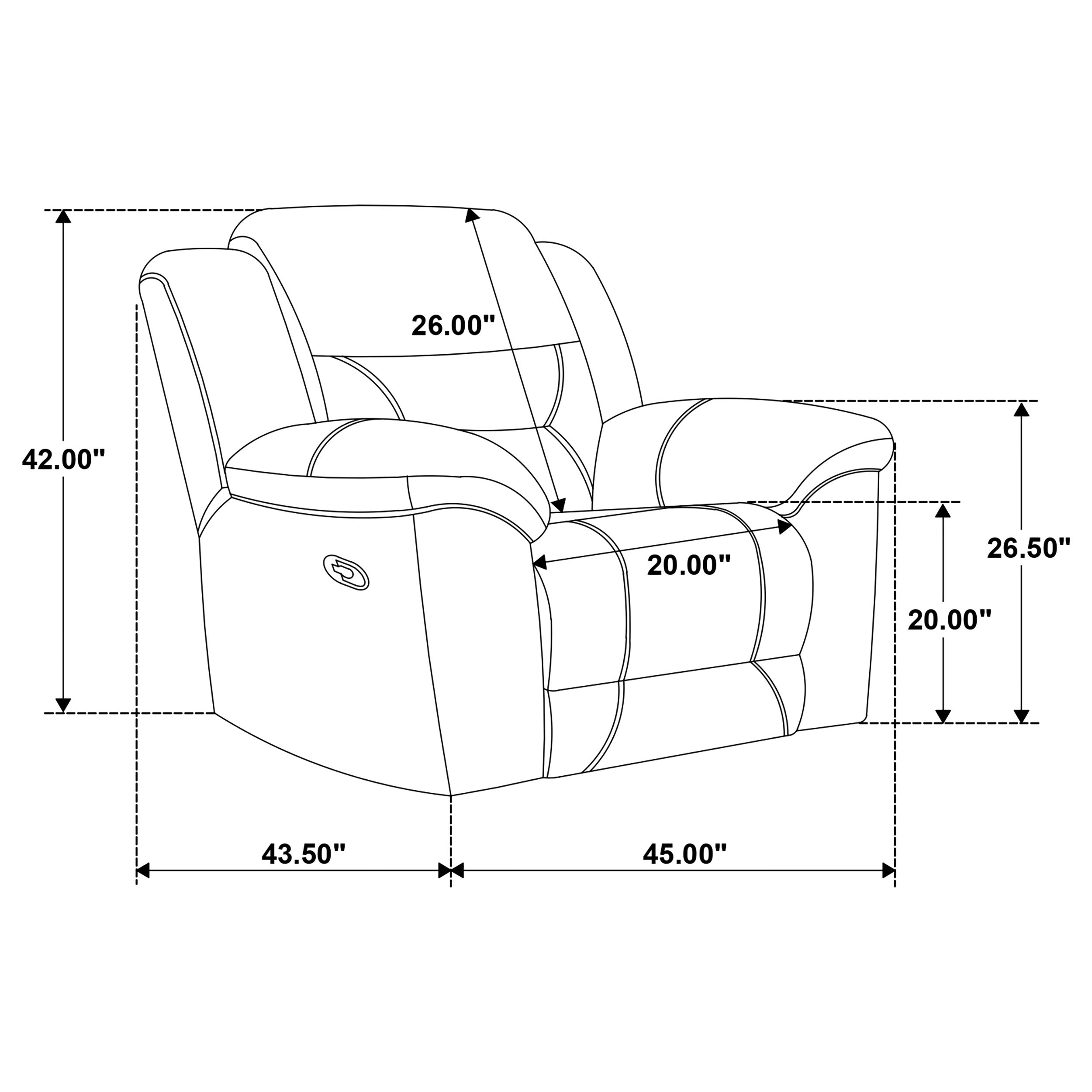 Gilson Chenille Upholstered Glider Recliner Chair Grey-