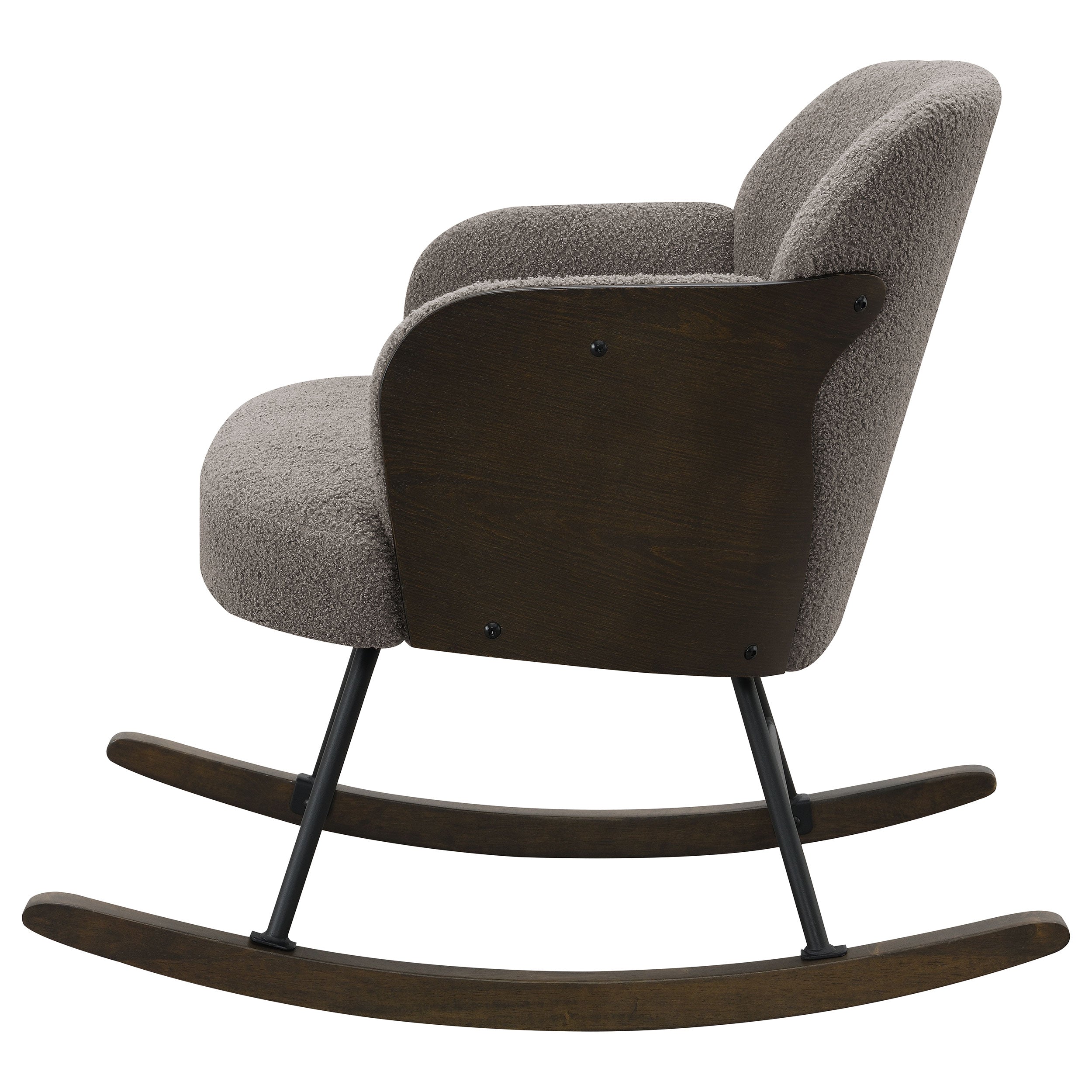 Paige Boucle Upholstered Mid Back Rocking Chair Taupe-