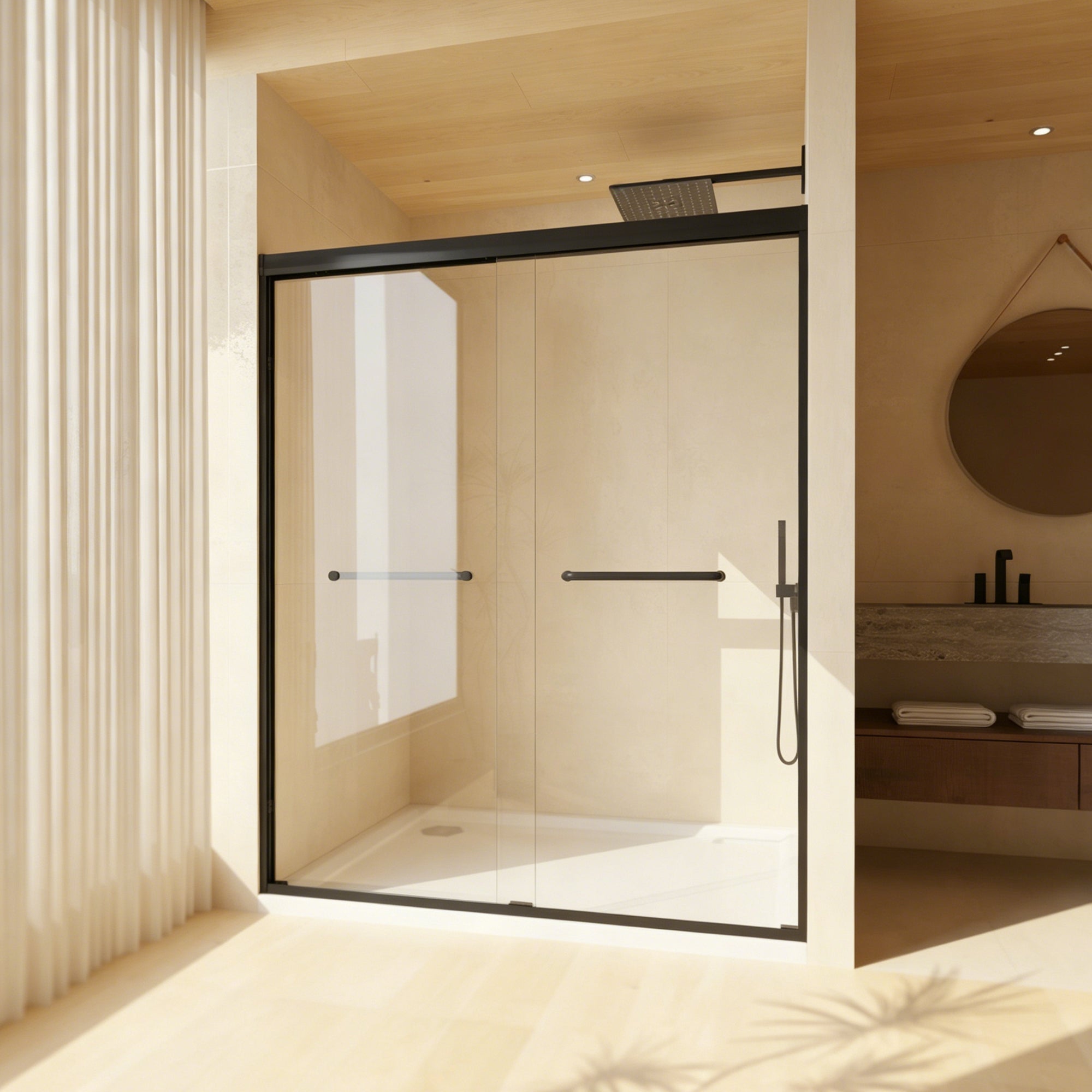 Tempered Glass Double Sliding Shower Door