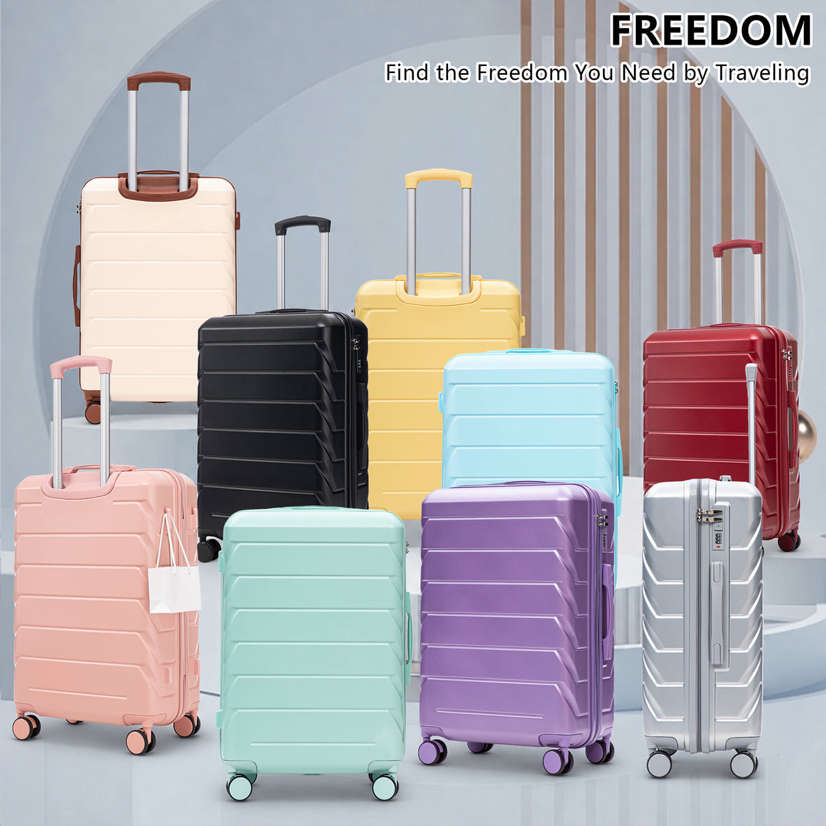 3-Piece Luggage Set (20+24+28 Inch) - Yellow