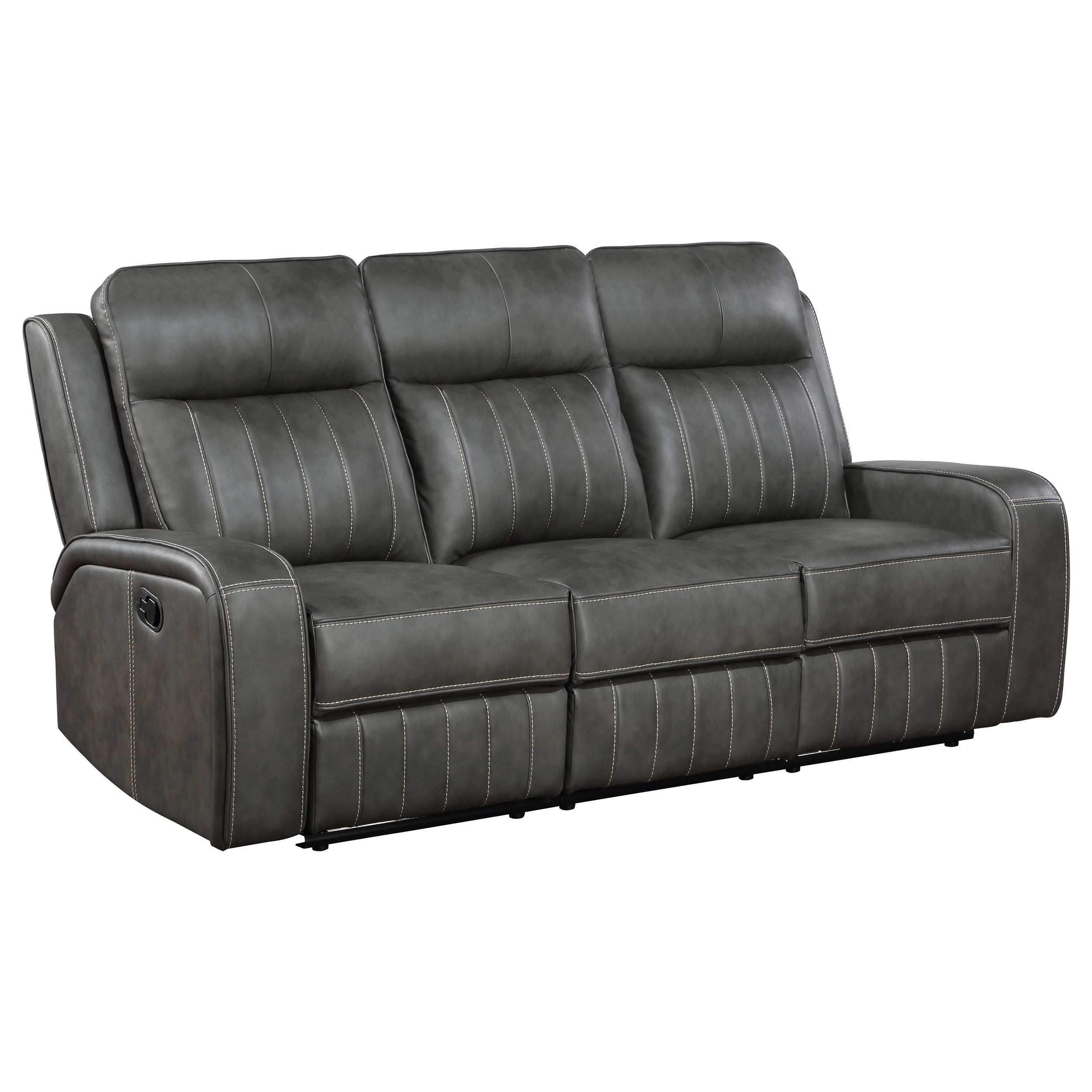 Raelynn Upholstered Track Arm Motion Sofa Grey-