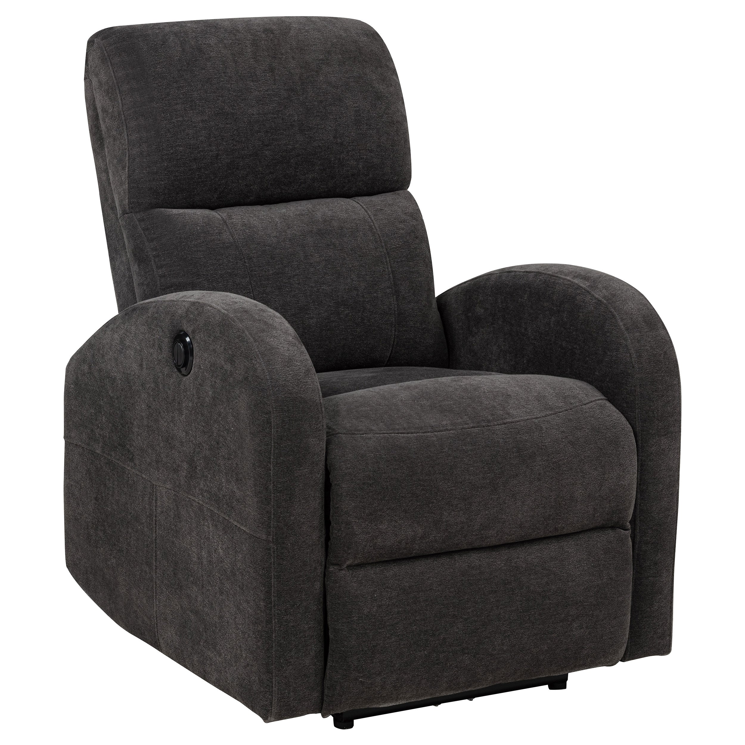 Grant Fabric Upholstered Power Recliner Chair Charcoal Grey-