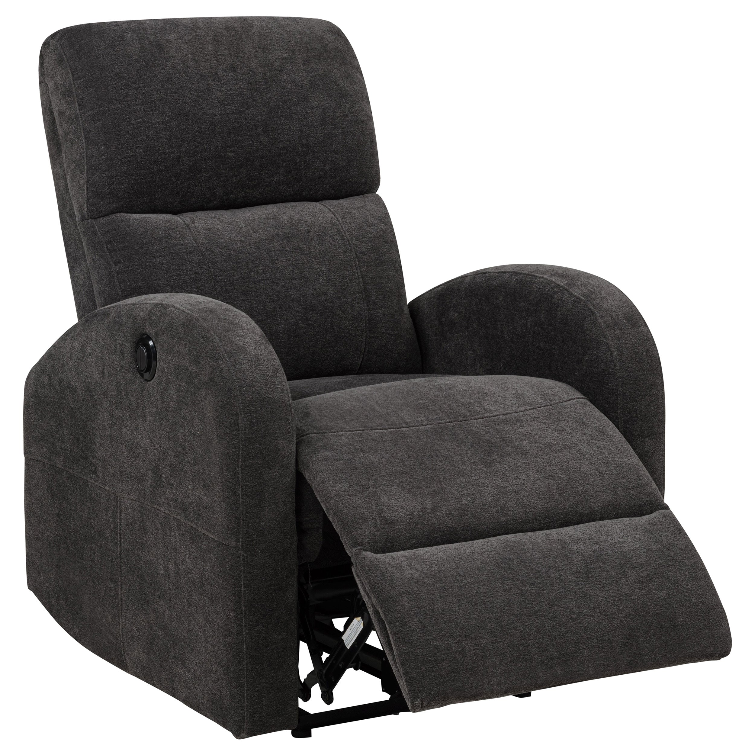 Grant Fabric Upholstered Power Recliner Chair Charcoal Grey-