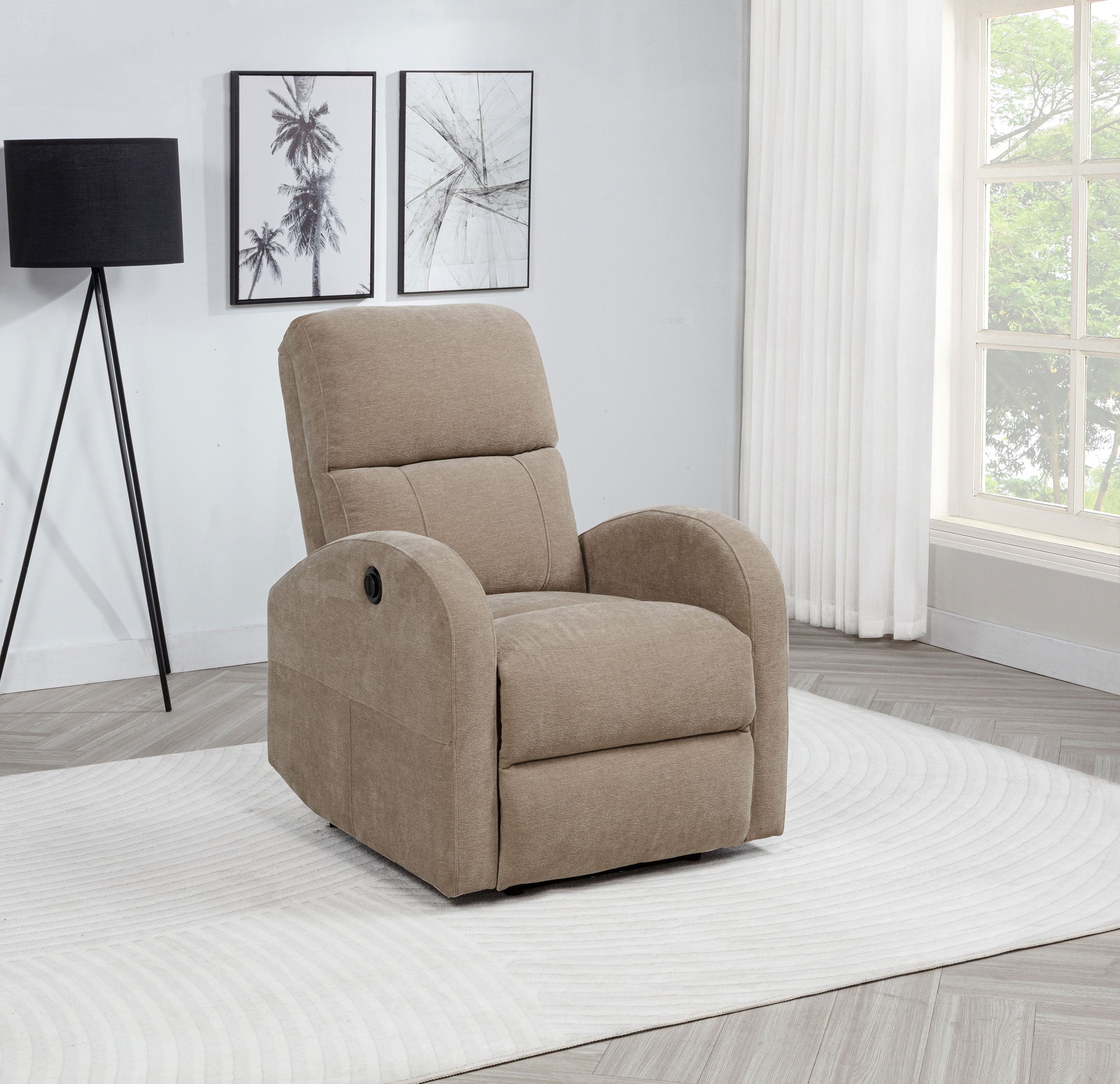 Grant Fabric Upholstered Power Recliner Chair Camel-