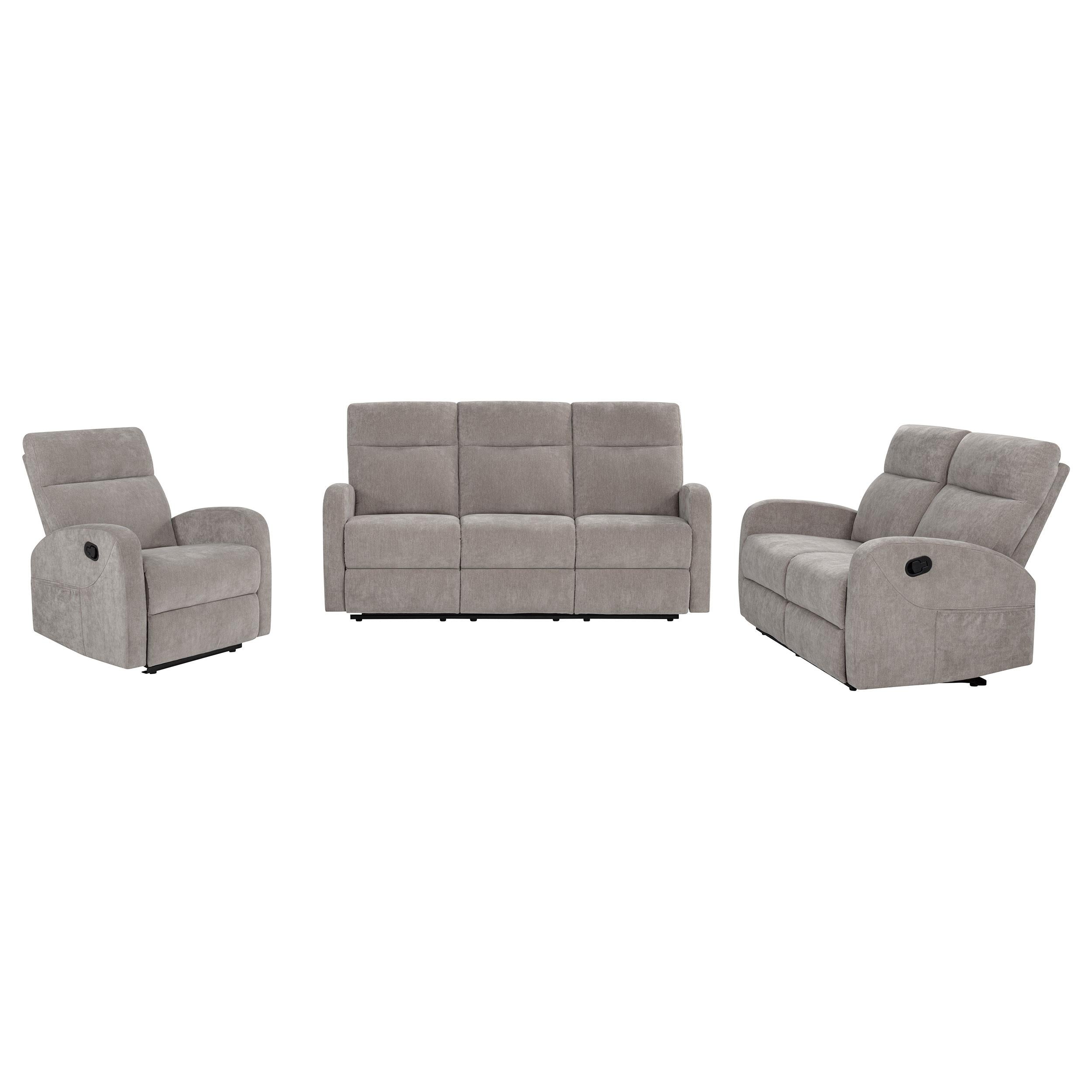 Hamilton Chenille Upholstered Manual Reclining Loveseat Sand-
