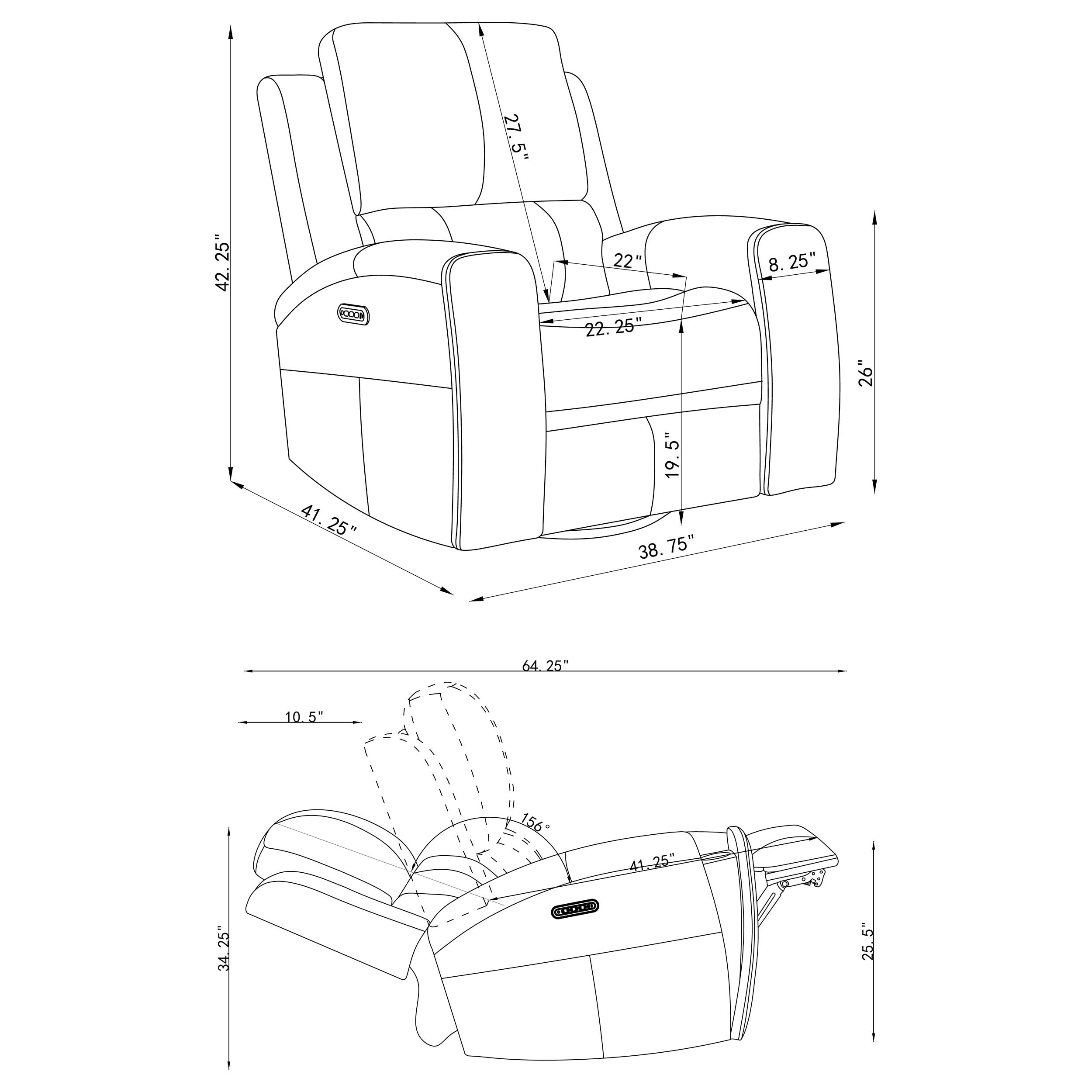Brickston Triple Power Swivel Glider Recliner Grey-