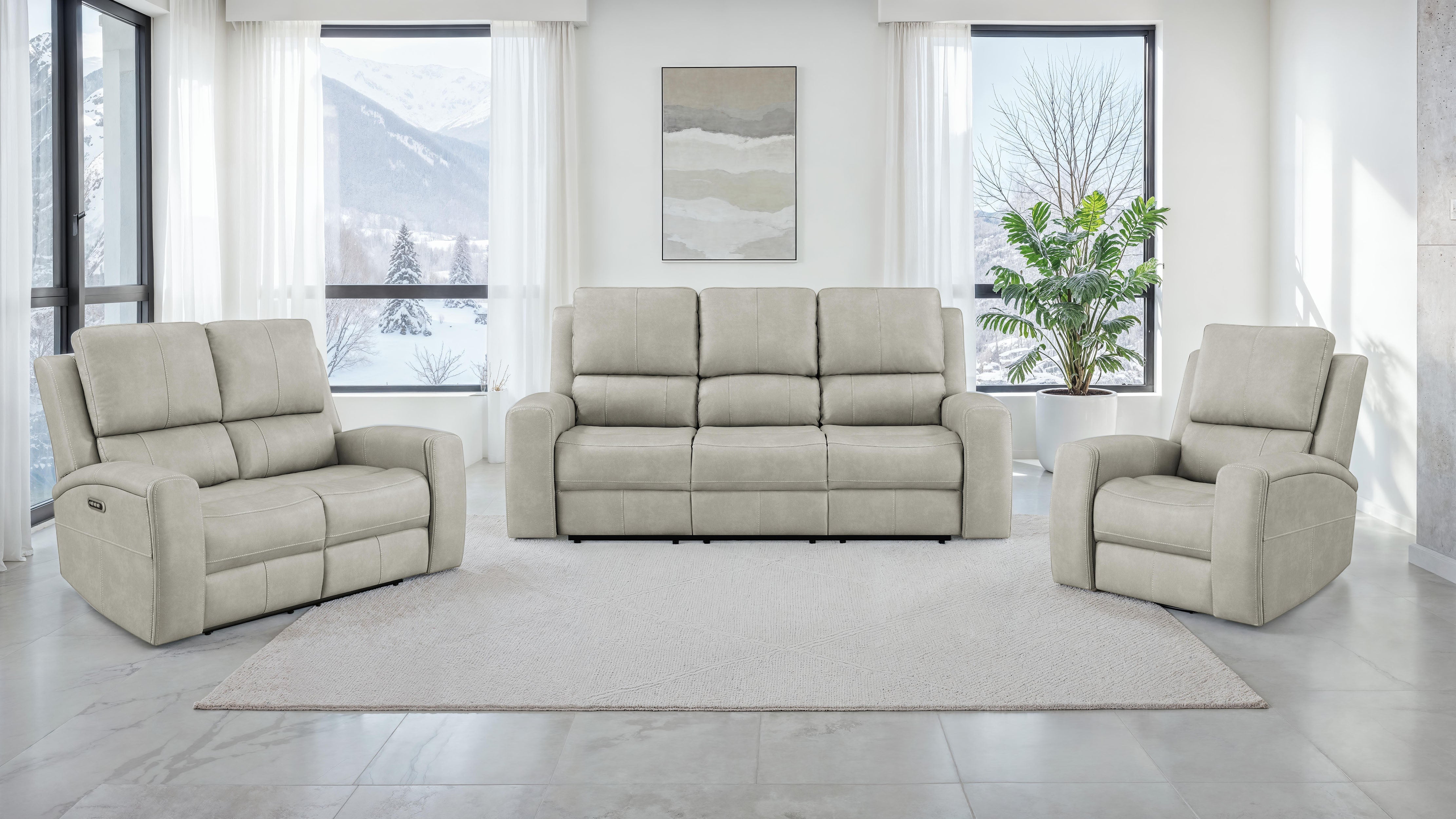 Brickston Triple Power Swivel Glider Recliner Grey-