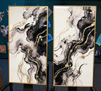 Eclipse Modern Black White & Gold Abstract Set