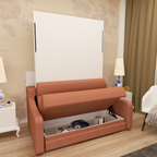 Vertical Murphy Bed with Sofa for Bedroom or Guestroom