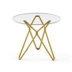 35.4-Inch Round Tempered Glass Dining Table