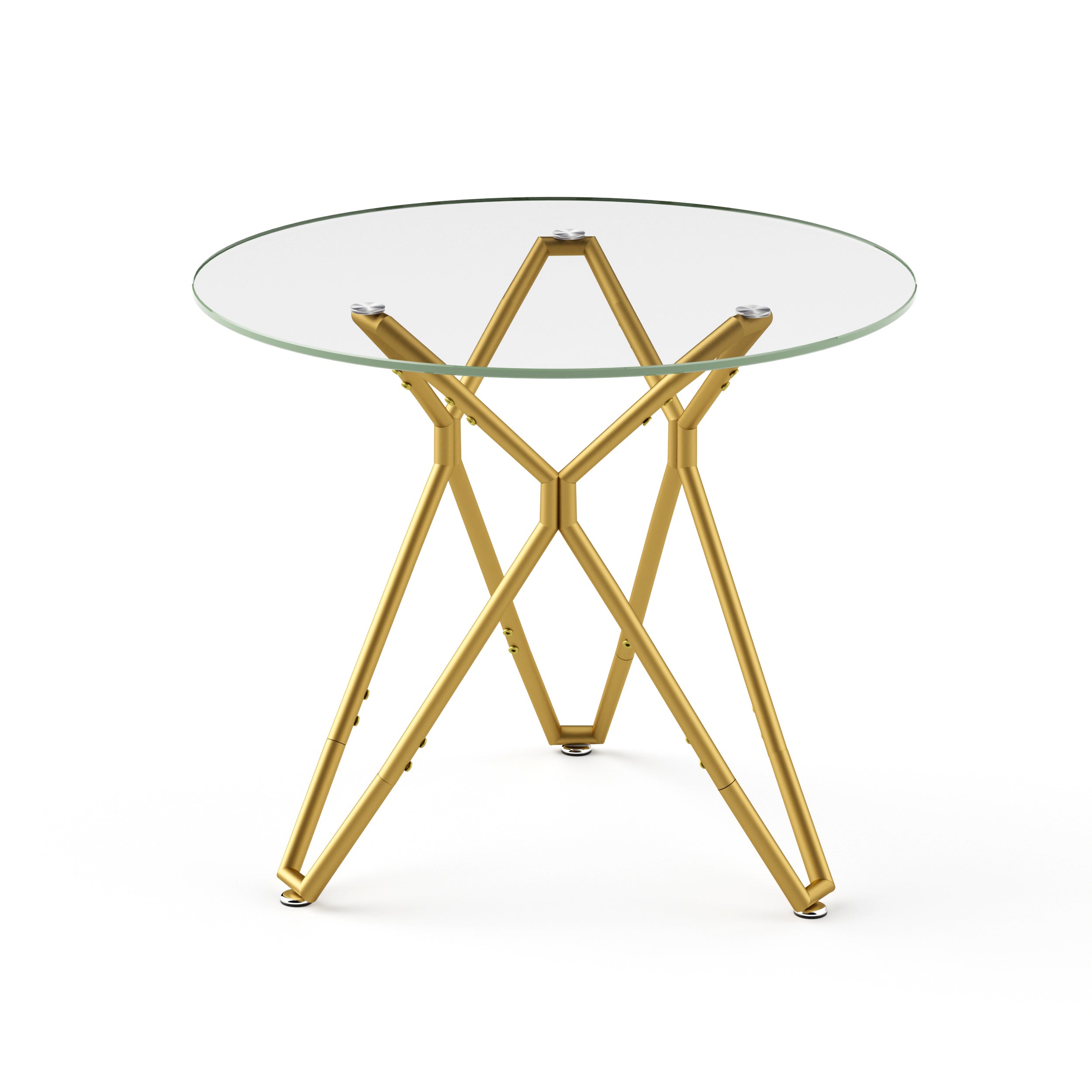 35.4-Inch Round Tempered Glass Dining Table