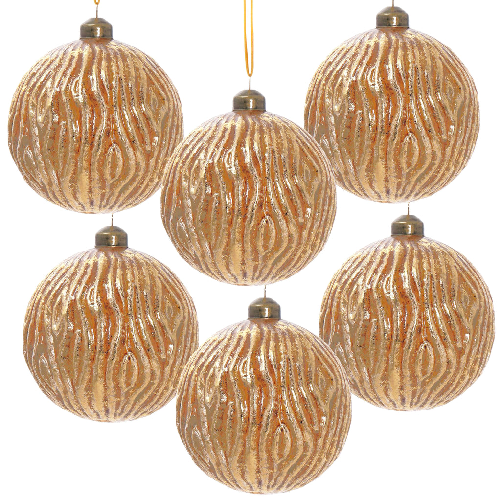 D3.9" Christmas Ball Ornaments - Set of 6