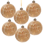 D3.9" Christmas Ball Ornaments - Set of 6