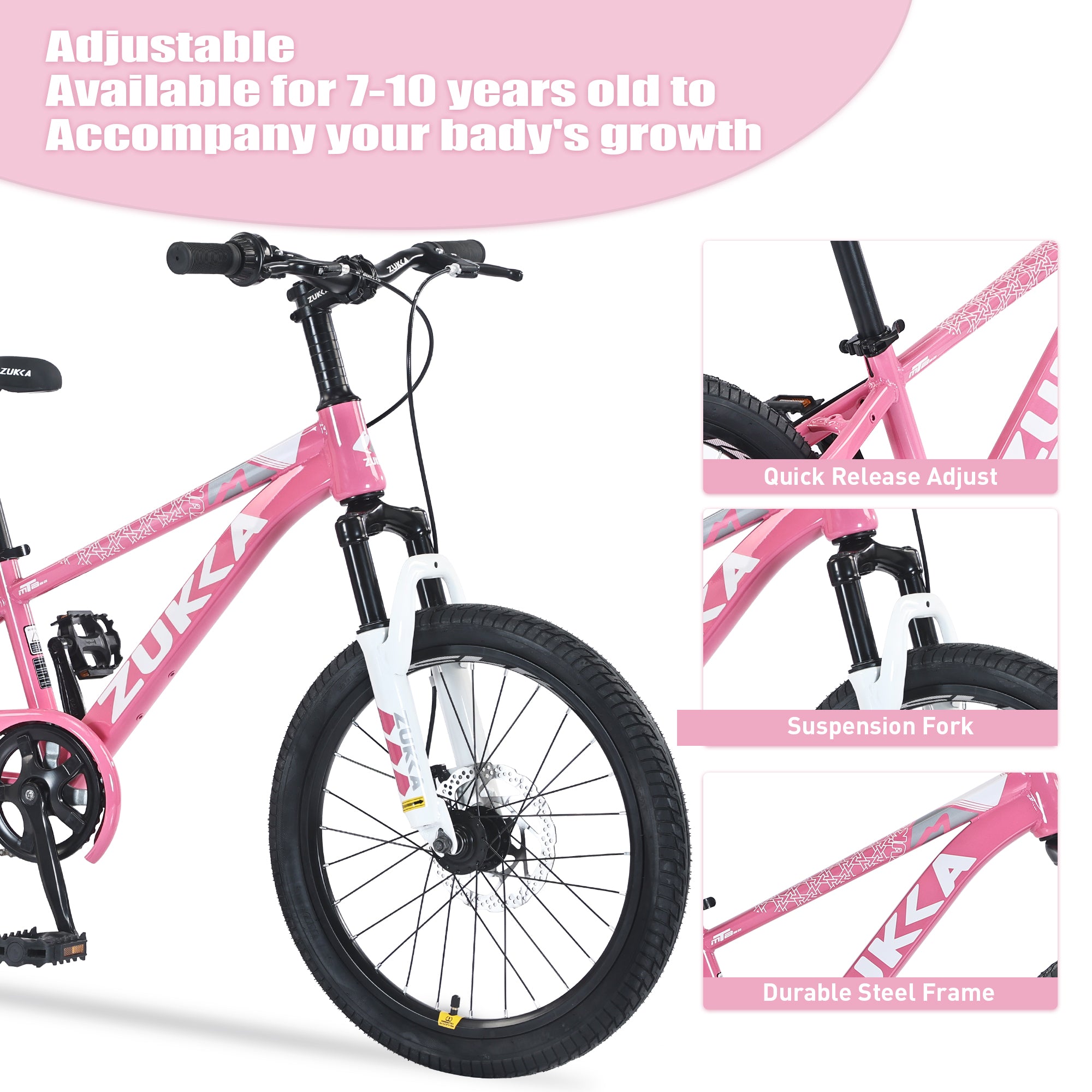 ZUKKA 20 Inch Mountain Bike for Boys and Girls