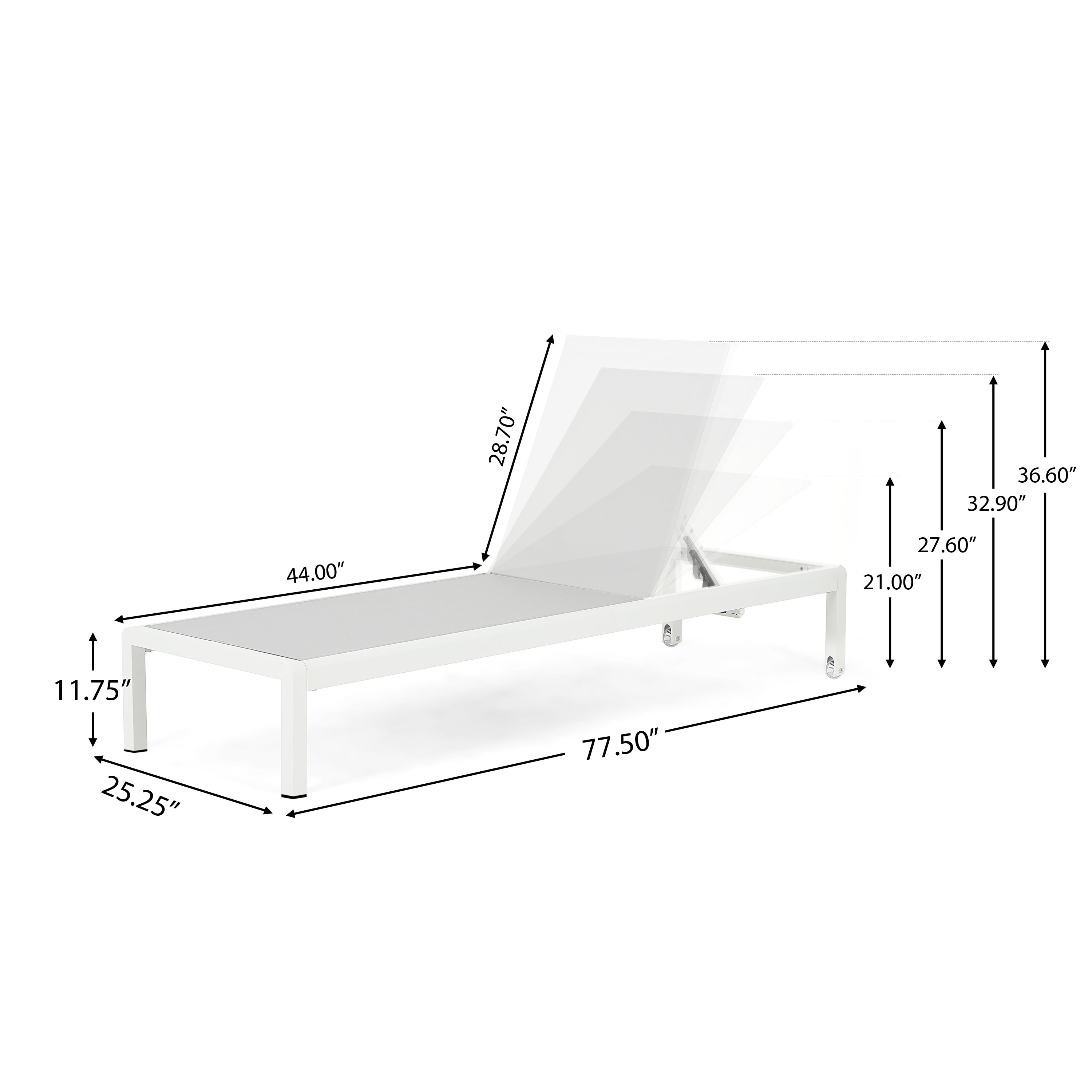 Outdoor Chaise Lounge Chair Set of 2