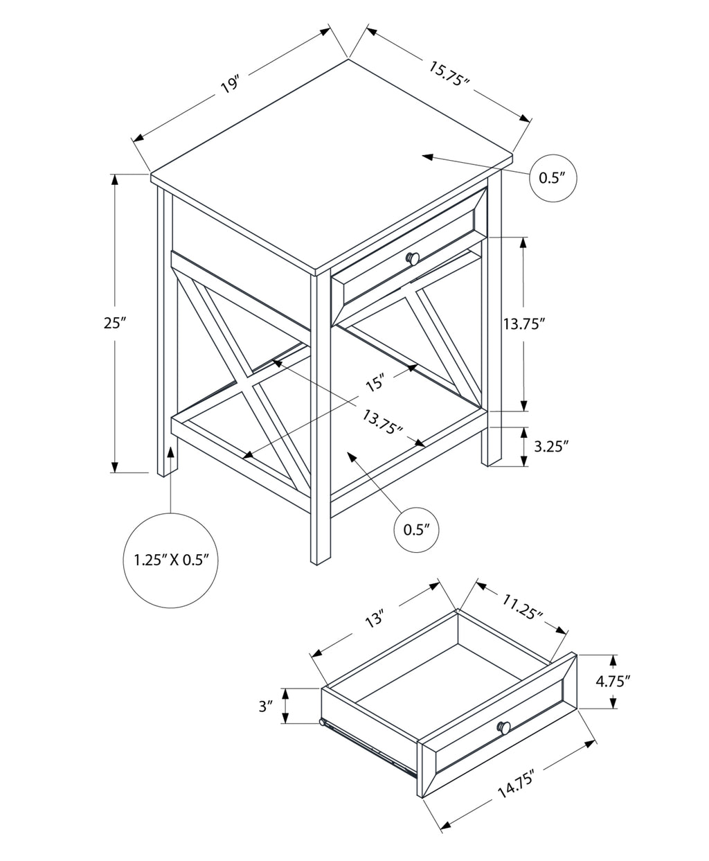 Antique 2-Tier Accent Table