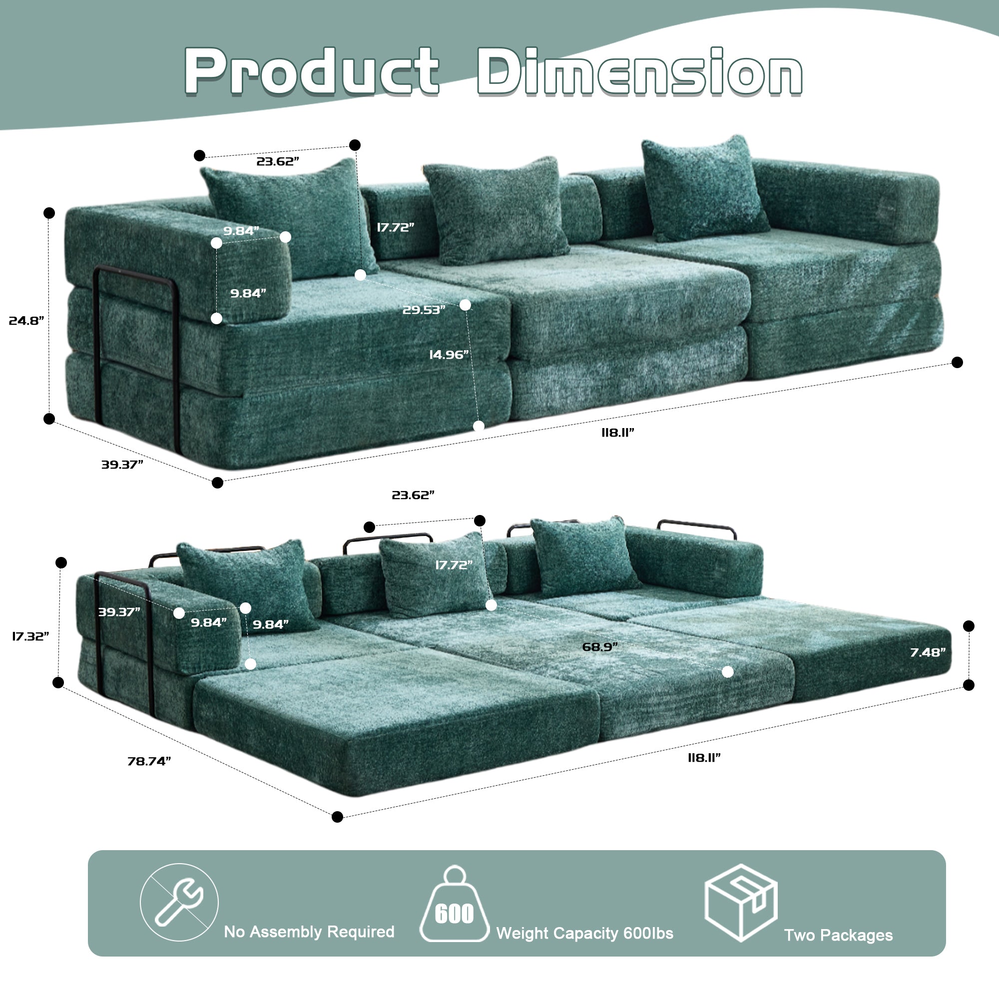 Compression Convertible Floor Sofa Bed