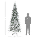 HOMCOM 9' Unlit Snow Flocked Pine Artificial Christmas Tree