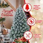 4FT Flocked Christmas Tree with Pine Needles & Eucalyptus Leaves