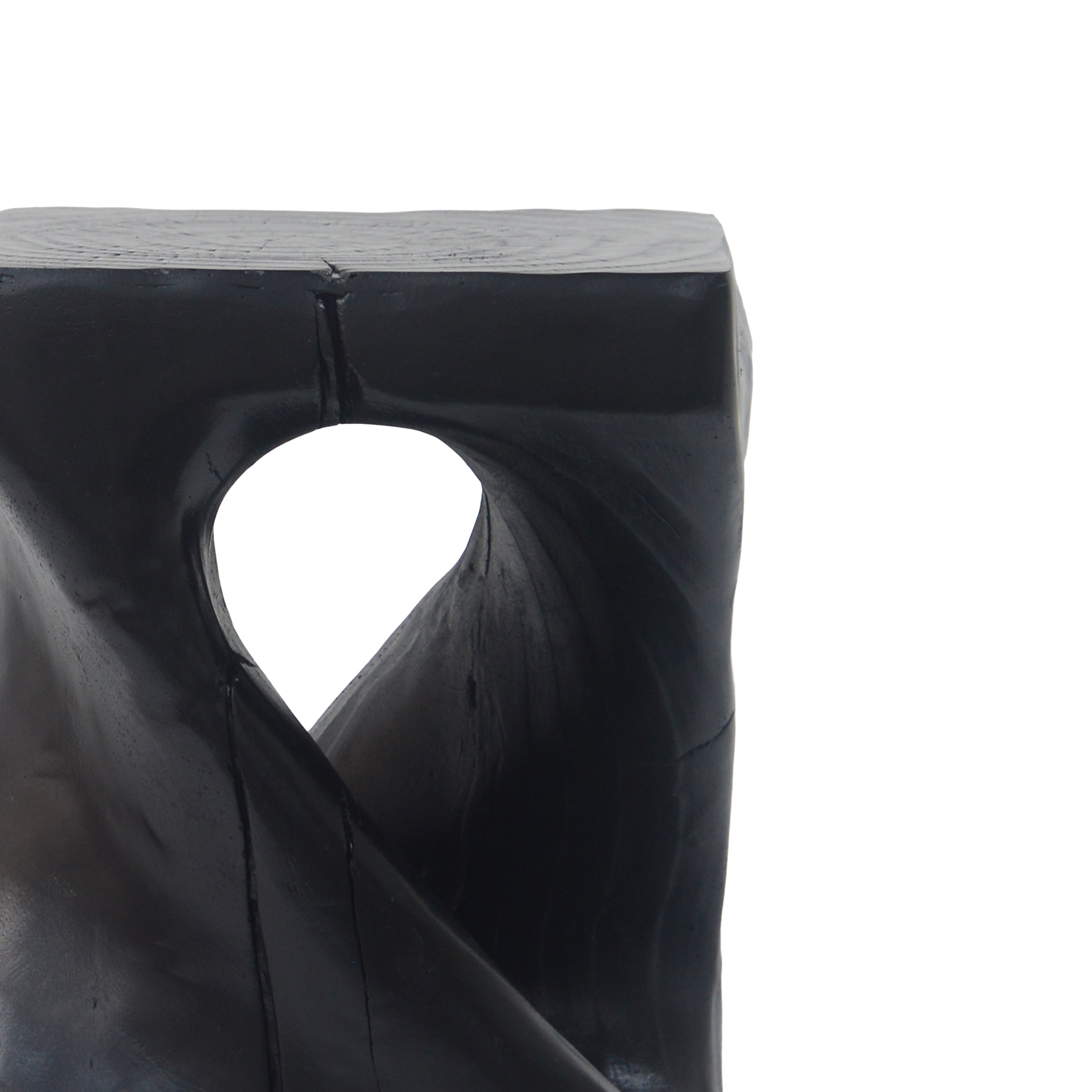 MGO Twist Shape Side Table, Wood-like texture