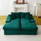 Green Turtle Velvet Double Chaise Lounge