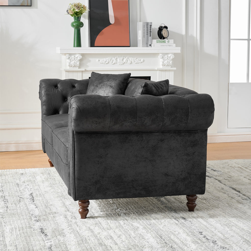 Chesterfield Tech Fabric Sofa - 83 Inch