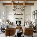 Large Solid Wood Wagon Wheel Chandelier - 32 Lights