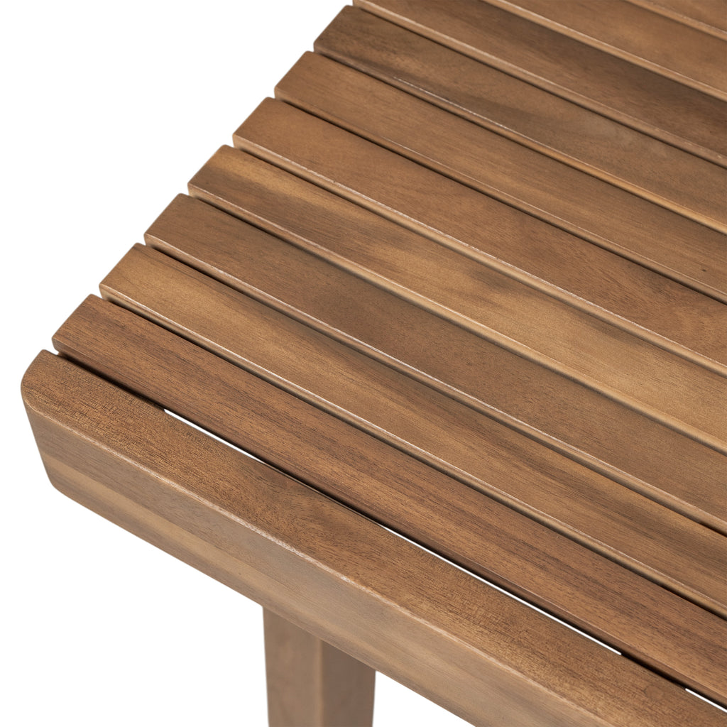 69" Acacia Wood Outdoor Dining Table with Slatted Top