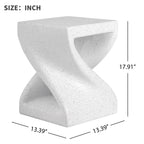 Modern Twisted-Base Terrazzo-Speckled MGO Side Table