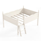Full Size Low Loft Bed with Full-Length Guardrails