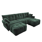 3 Seater Sofa Set With Ottoman And Throw Pillows