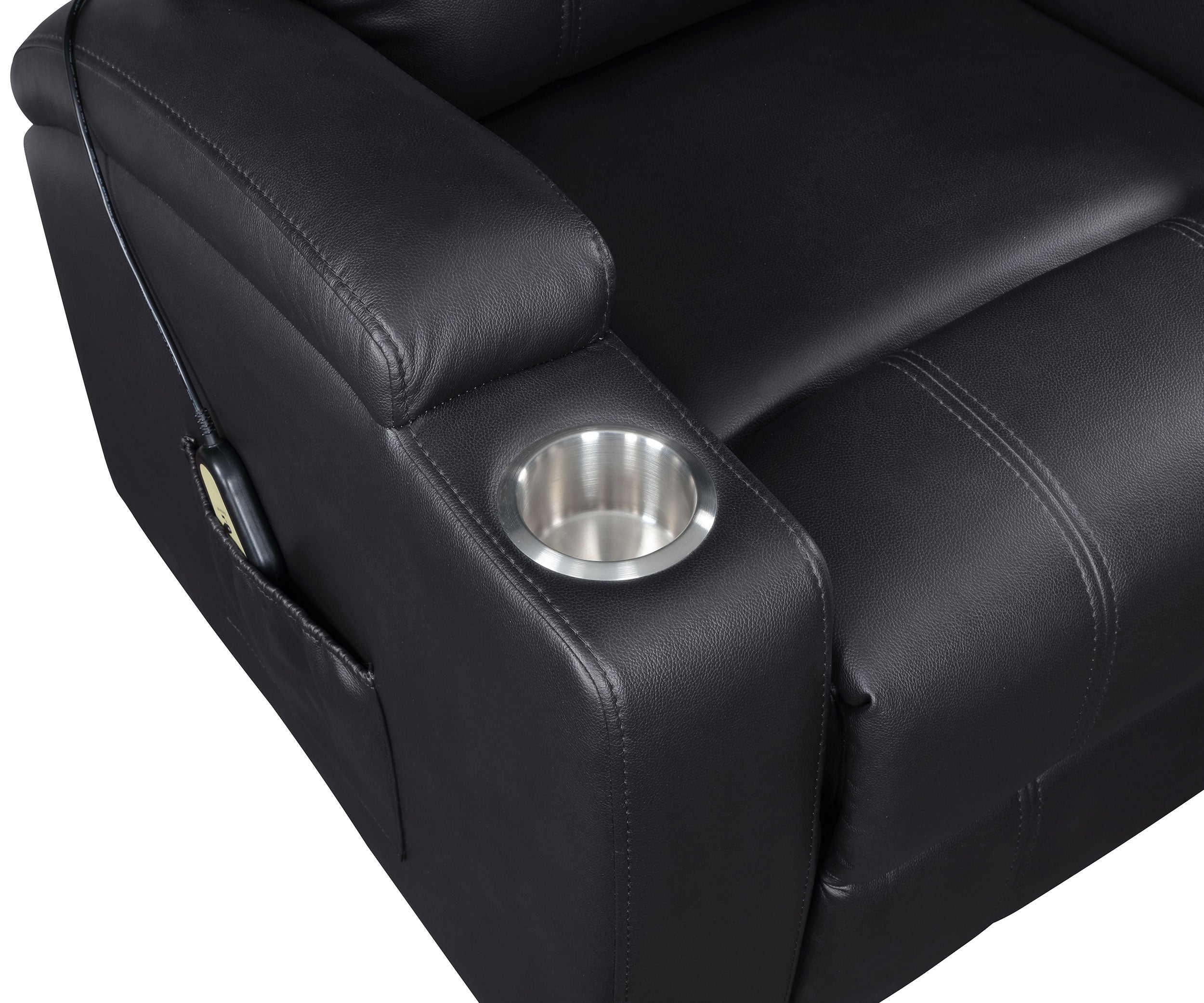 Armstrong Upholstered Power Lift Massage Recliner Black-