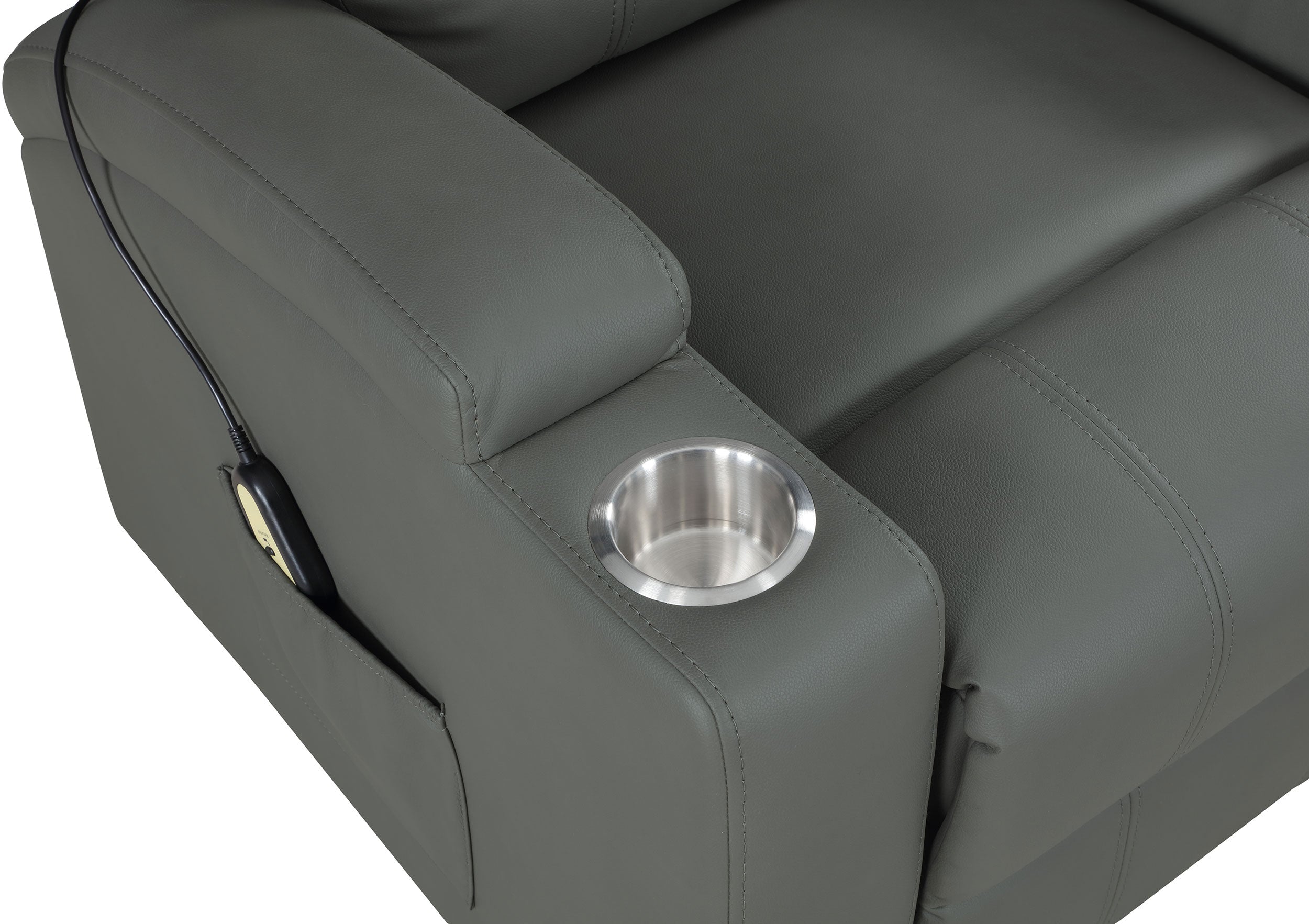 Armstrong Upholstered Power Lift Massage Recliner Grey-