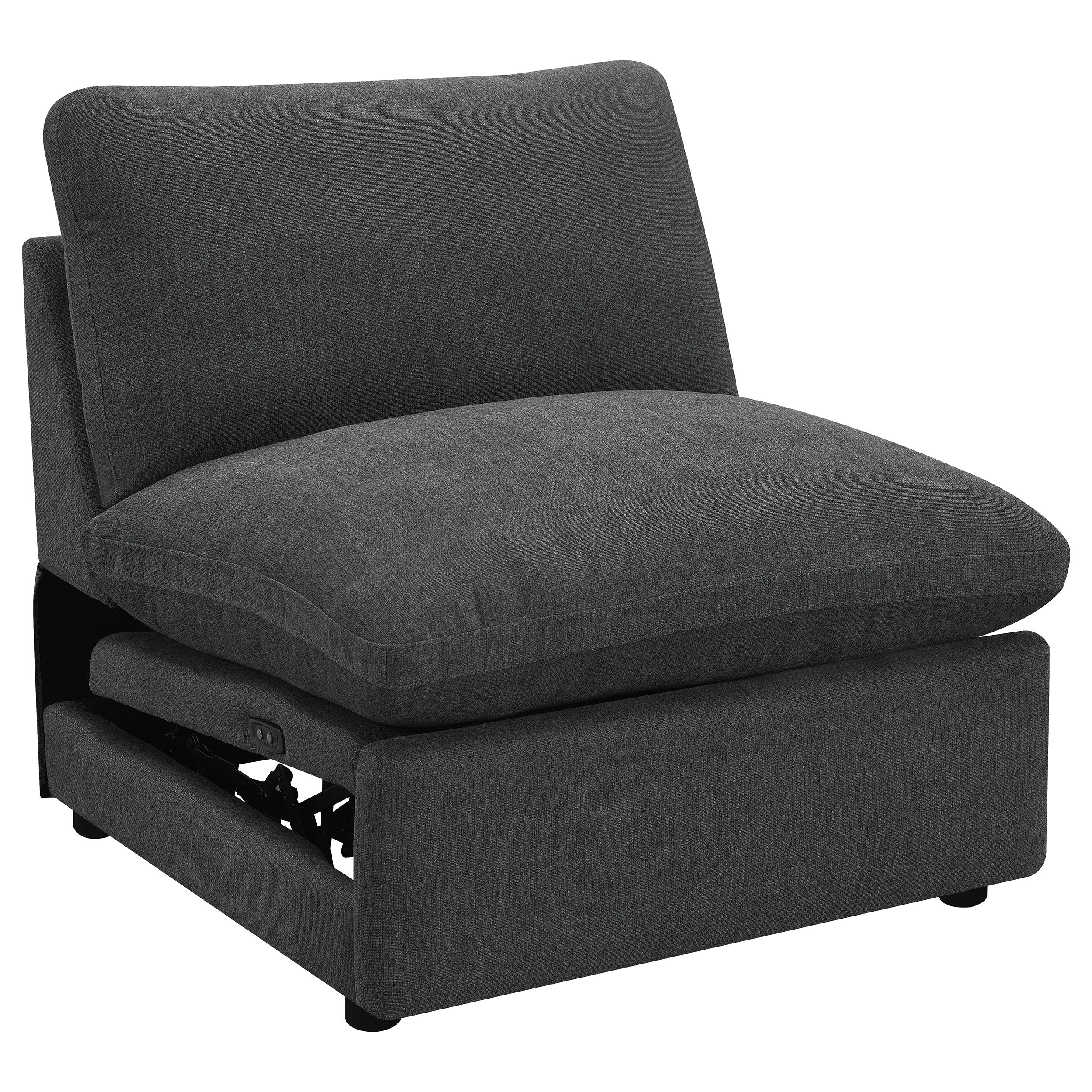 Collins Modular Power Armless Recliner Dark Grey-