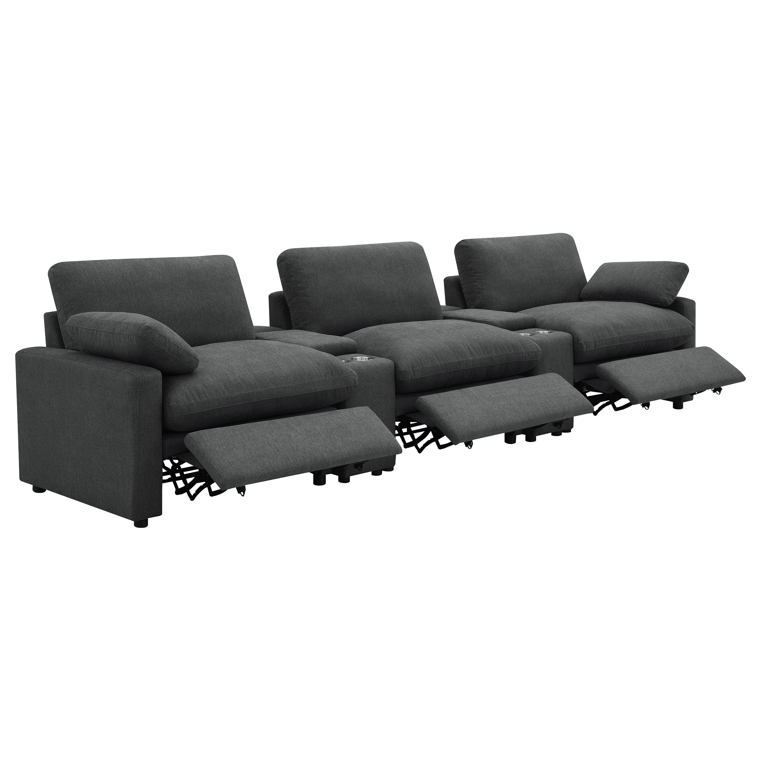 Collins 5-Piece Power Reclining Home Theater Seating Dark Grey-