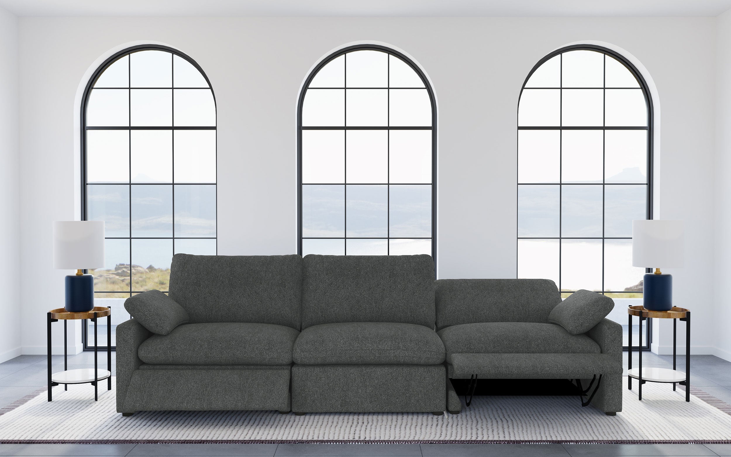 Collins Modular Power Sofa Dark Grey-