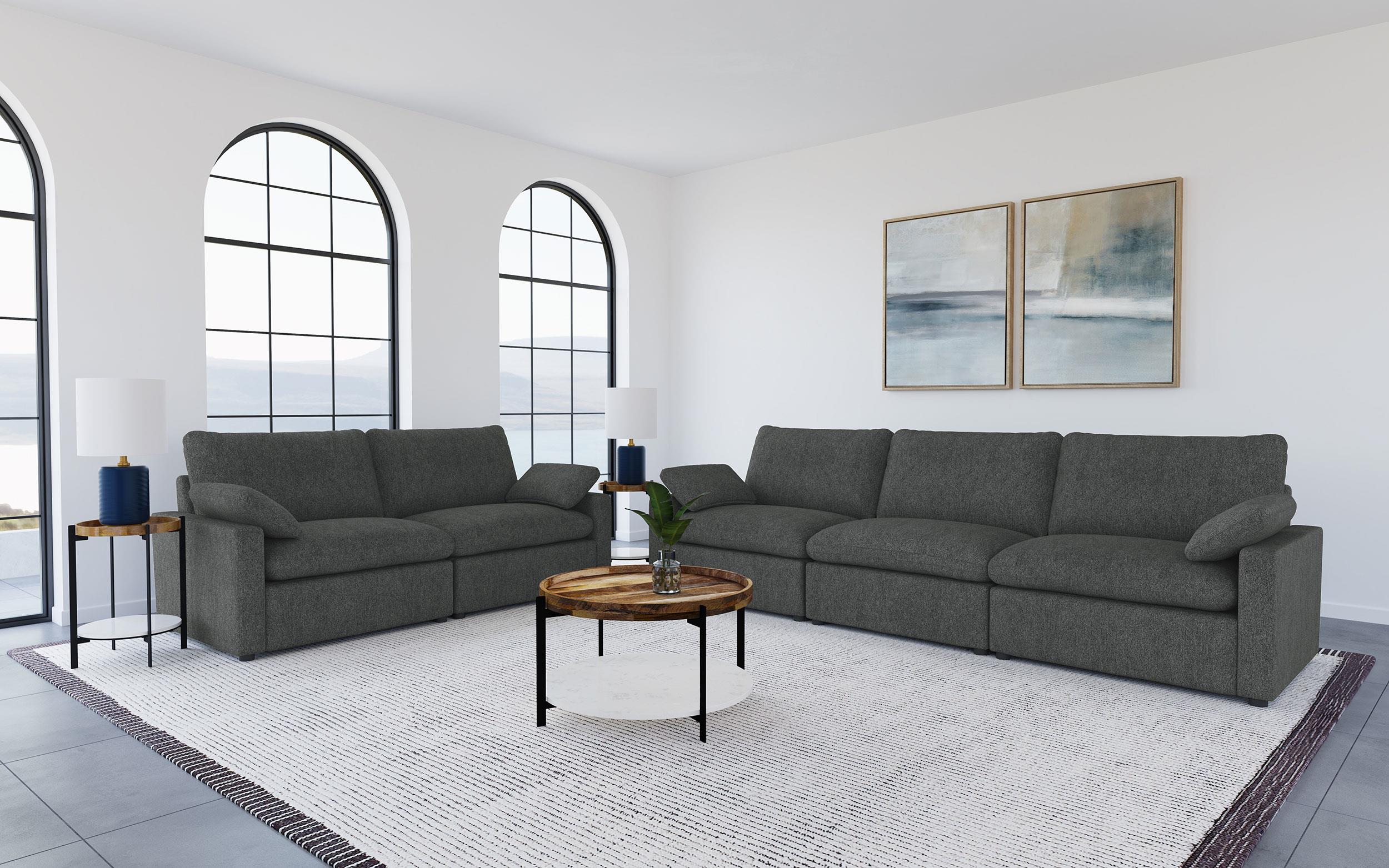 Collins Modular Power Loveseat Dark Grey-