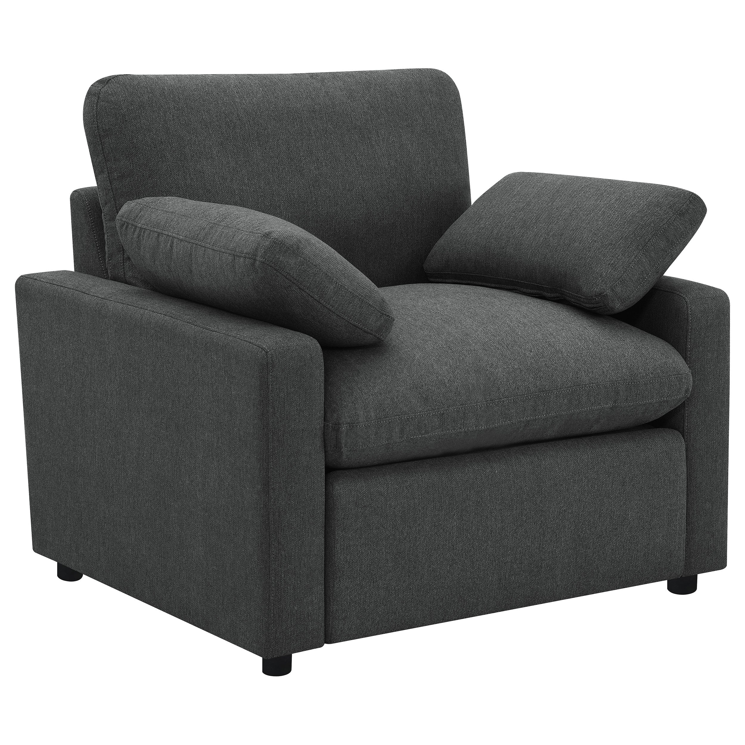 Collins Upholstered Power Recliner Chair Dark Grey-