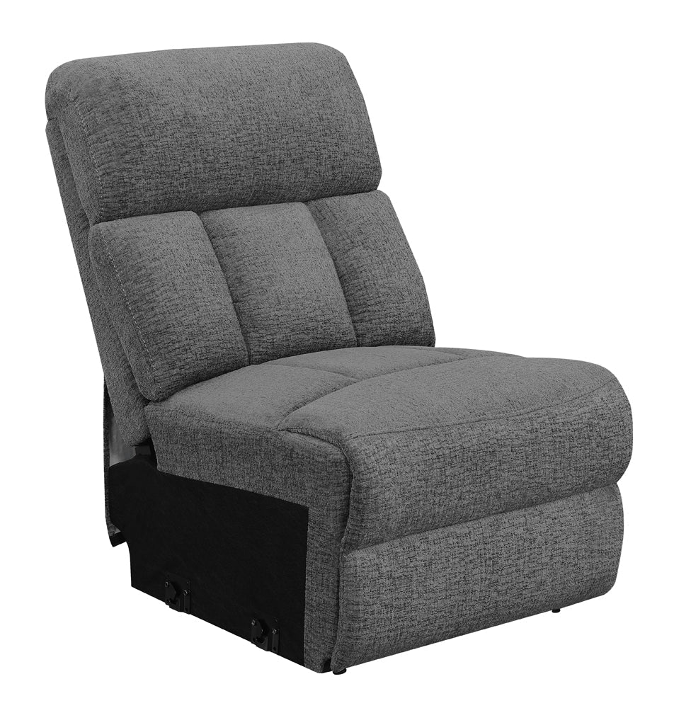 Bahrain Upholstered Armless Chair Charcoal-CoasterEssence